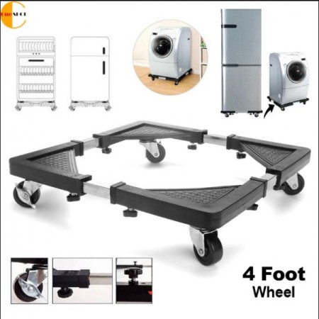 4 Foot wheel Steel Washing Machine Rack Mount Refrigerator Fridge Floor Stand