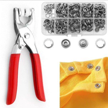 Hand Pressure Pliers For Prong Snap Button (সাথে ১০০ পিস বোতাম )